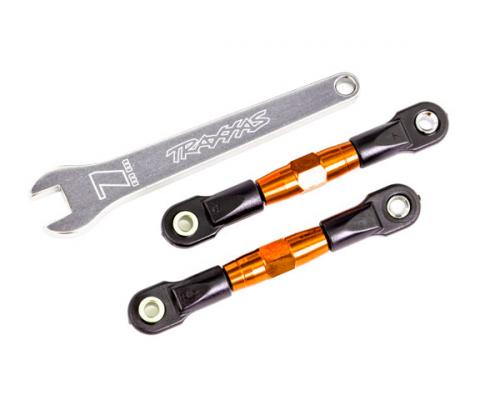 Traxxas TRX2443T Camberlinks, achter (TUBES oranje geanodiseerd, 7075-T6 aluminium, sterker dan titanium) (2) (gemonteer