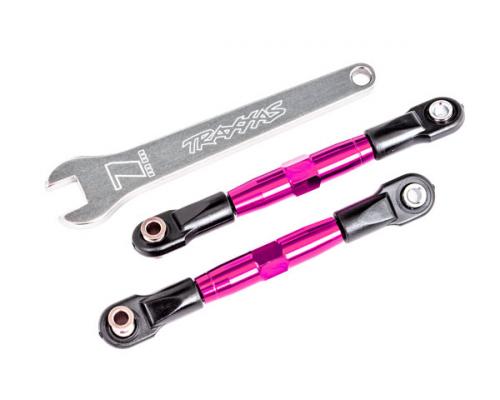 Traxxas TRX2444P Camber links, voorkant (BUIZEN roze geanodiseerd, 7075-T6 aluminium, sterker dan titanium) (2) (gemonte