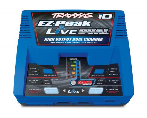 Traxxas TRX2973G Lader, EZ-Peak Live, Duo-oplader 200W nimh / LiPo met iD Auto Bat EU