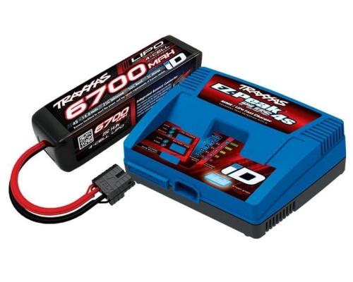 Traxxas TRX2998G COMBO-batterij/oplader compleet pakket (inclusief 2981 ID-oplader (1), 2890X 6700 mAh 14,8 V 4-cel 25C