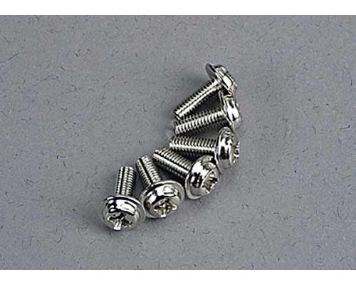 Traxxas TRX3185 Motor schroeven (3x8mm sluitring kop machine) (6