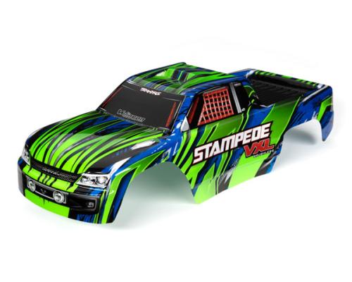 Traxxas TRX3620G Body, Stampede VXL, groen en blauw (geverfd, emblemen aangebracht)