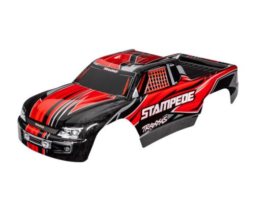 Traxxas TRX3651 Body, Stampede (past ook op Stampede VXL), rood (geverfd, emblemen aangebracht)