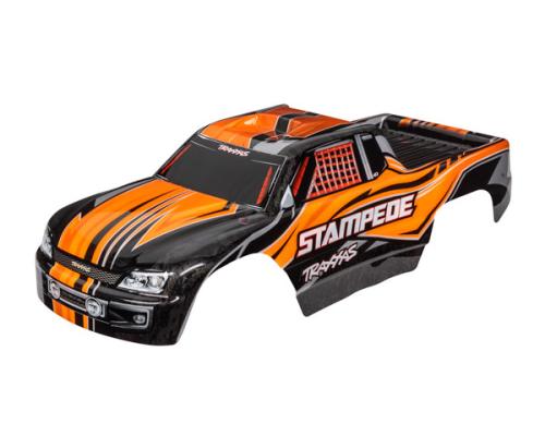 Traxxas TRX3651T Body, Stampede (past ook op Stampede VXL), oranje (geverfd, emblemen aangebracht)