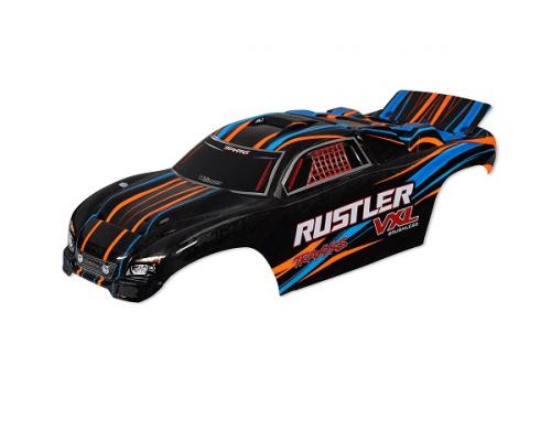 Traxxas TRX3720T Body, Rustler VXL, oranje (gelakt, stickers aangebracht)