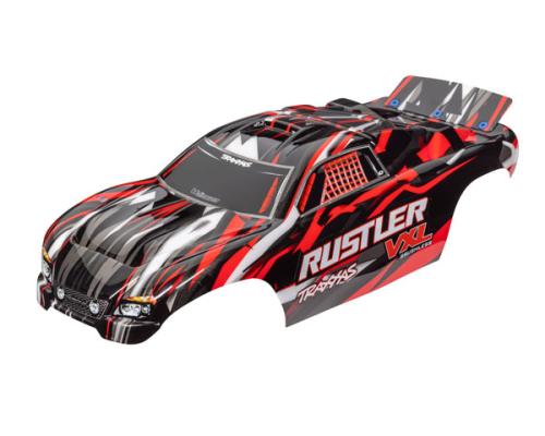 Traxxas TRX3726 Body, Rustler VXL, rood (geverfd, emblemen aangebracht)