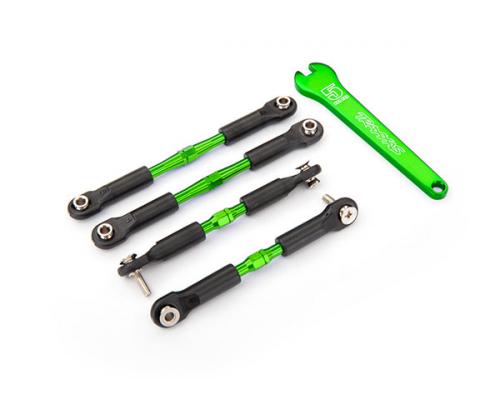 Traxxas TRX3741G Spanschroeven, aluminium (groen geanodiseerd), camber links, voor, 39 mm (2), achter, 49 mm (2) (gemont