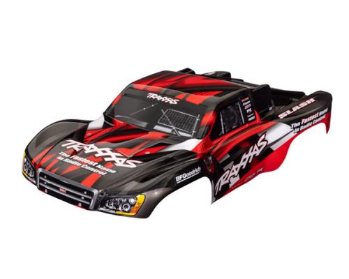 Traxxas TRX5851 Body, Slash 2WD (past ook op Slash VXL & Slash 4X4), rood (geverfd, emblemen aangebracht)