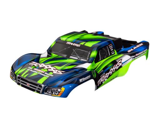 Traxxas TRX5851G Body, Slash 2WD (past ook op Slash VXL & Slash 4X4), groen en blauw (geverfd, emblemen aangebracht)