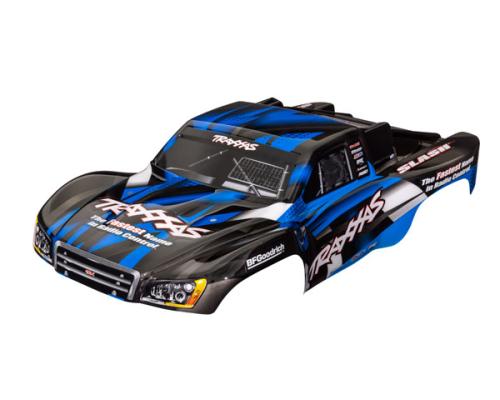 Traxxas TRX5851X Body, Slash 2WD (past ook op Slash VXL & Slash 4X4), blauw (geverfd, emblemen aangebracht)