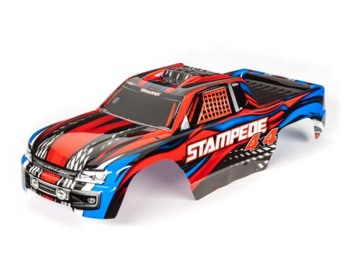 Traxxas TRX6729R Body, Stampede VXL, rood (geverfd, emblemen aangebracht)