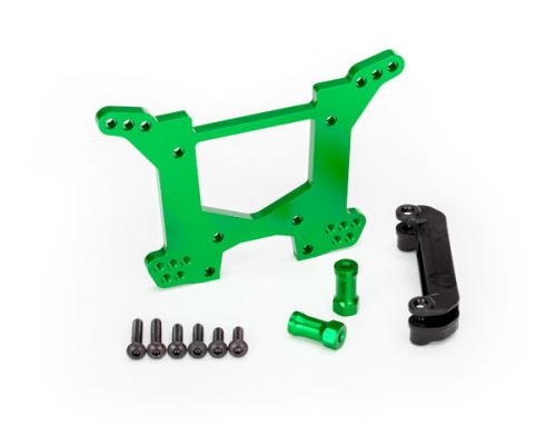 Traxxas TRX6738G Schokbreker toren, achter 7075-T6 aluminium (groen-geanodiseerd) (1) / opbouwbeugel (1)