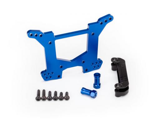 Traxxas TRX6738X Schokbreker toren, achter 7075-T6 aluminium (blauw-geanodiseerd) (1) / opbouwbeugel (1)