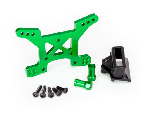 Traxxas TRX6739G Schokbreker toren, front, 7075-T6 aluminium (groen-geanodiseerd) (1) / body-mount bracket (1)