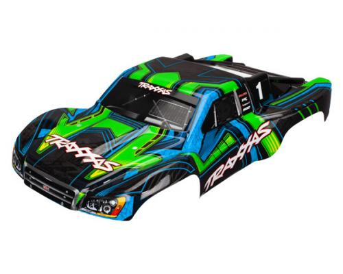 Traxxas TRX6844X Body Slash 4X4 groen met blauw (geschilderd + sticker)