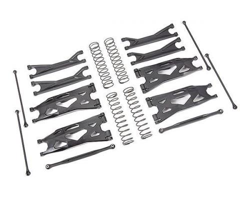 Traxxas TRX7895 Ophangingsset, X-Maxx WideMaxx, zwart (inclusief draagarmen voor en achter, teenverbindingen voor, aandr