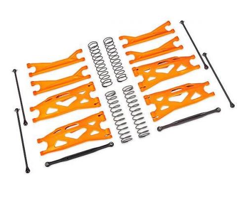 Traxxas TRX7895T Ophangingsset, X-Maxx WideMaxx, ORANJE (inclusief draagarmen voor en achter, teenverbindingen voor, aan