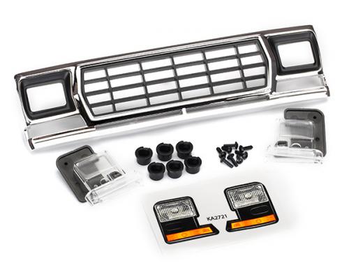 Traxxas TRX8070 Grill, Ford Bronco / grillvasthouders (3) / koplampbehuizing (2) / lens (2) (past op 8010 Body)