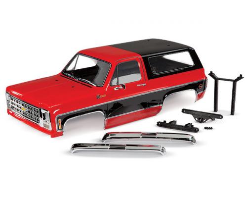 Traxxas TRX8130R Body, Chevrolet Blazer (1979), compleet (rood) (inclusief grille, zijspiegels, deurgrepen, ruitenwisser
