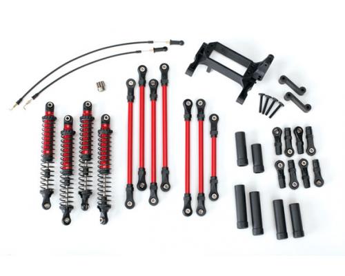 Traxxas TRX8140R Long Arm Lift Kit, TRX-4, compleet (inclusief rood gepoedercoat schakels, rood geanodiseerde schokbreke