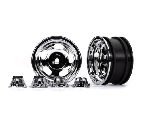 Traxxas TRX8158X Wielen, 2.2\", chroom (2)/ naafdoppen (2) (vereist 8255A fusee met verlengde schroefdraad)