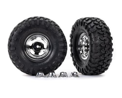 Traxxas TRX8159X Banden en wielen, geassembleerd, gelijmd (2,2\" chromen wielen, Canyon Trail 5,3 x 2,2\" banden) (2)/ naa