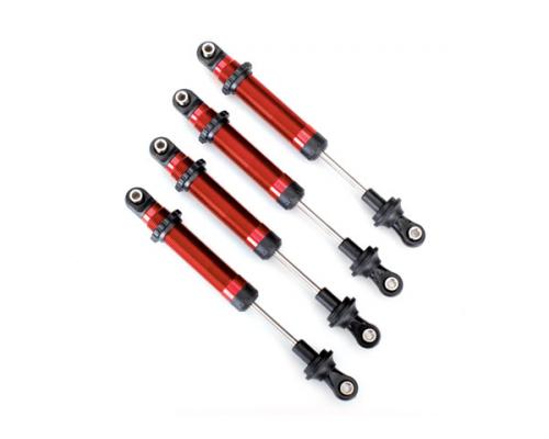 Traxxas TRX8160R Schokbrekers, GTS, rood aluminium (gemonteerd zonder veren) (4) (voor gebruik met 8140 TRX-4 lange-arml