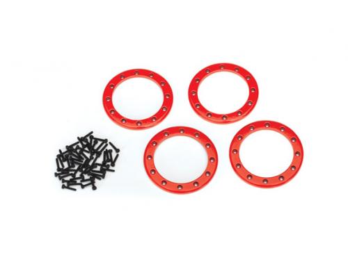 Traxxas TRX8168R Beadlock ringen, rood (2.2\") (aluminium) (4) / 2x10 CS (48)