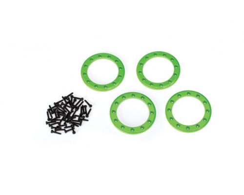 Traxxas TRX8169G Beadlock ringen, groen (1.9\") (aluminium) (4) / 2x10 CS (48)