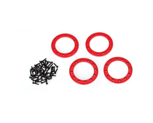 Traxxas TRX8169R Beadlock ringen, rood (1.9\") (aluminium) (4) / 2x10 CS (48)
