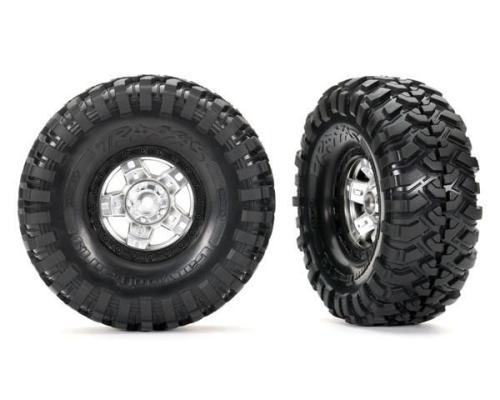 Traxxas TRX8179X Banden en wielen, gemonteerd, gelijmd (TRX-4 Sport, satijn chroom, zwarte beadlock 1.9\' wielen, Canyon 