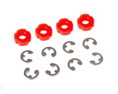 Traxxas TRX8261 Zuiger, demper (rood) (4) / e-clips (8)