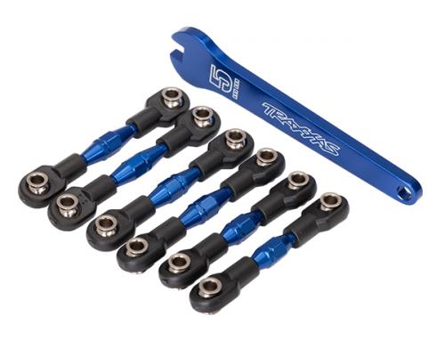 Traxxas TRX8341X Camber link / toe link set (Blauw Geanodiseerd /32mm voor(2)/28mm achter(2))