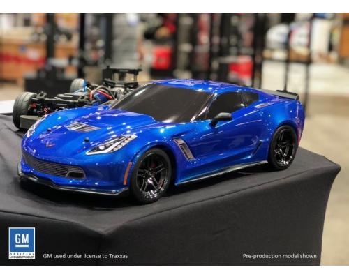 Traxxas TRX8386X Body Chevrolet Corvette Z06 Blauw met emblemen en hardware