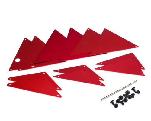 Traxxas TRX8434R Buischassis, binnenpanelen, aluminium (rood-geanodiseerd) (voorzijde (2) / wielkast (4) / midden (4) / 