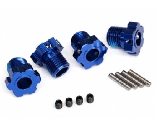 Traxxas TRX8654 Wielnaven, spievertanding, 17 mm (blauw geanodiseerd) (4) / 4x5 GS (4), 3x14 mm pen (4)