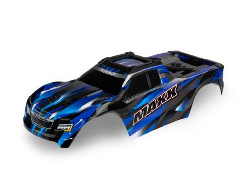 Traxxas TRX8918A Body, Maxx, blauw (gelakt, stickers aangebracht) (past op Maxx met verlengd chassis (352 mm wielbasis))