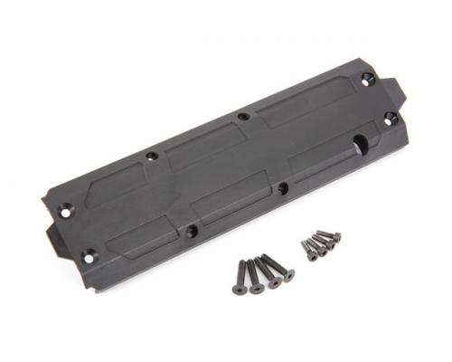 Traxxas TRX8945R Skidplate, midden / 4x20 CCS (4) / 3x10 CS (4) (past op Maxx met verlengd chassis (352 mm wielbasis))