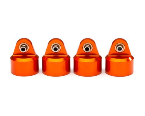 Traxxas TRX8964T Schokbreker caps, aluminium (oranje geanodiseerd), GT-Maxx schokbrekers (4)