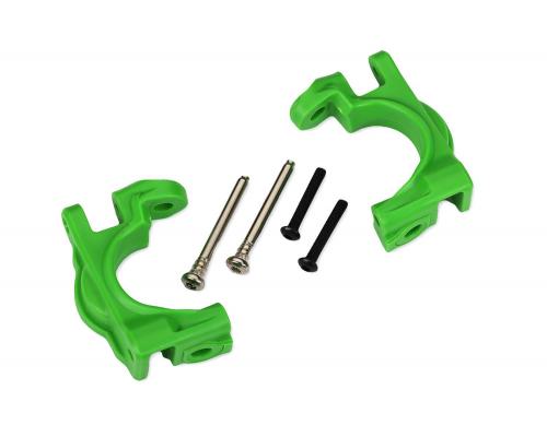 Traxxas TRX9032G Caster blokken (c-hubs), extreem zwaar, groen (links & rechts)/ 3x32mm scharnierpennen (2