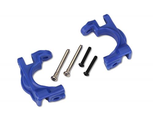 Traxxas TRX9032X Caster blokken (c-hubs), extreem zwaar, blauw (links & rechts)/ 3x32mm scharnierpennen (2)/ 3x20mm BCS 