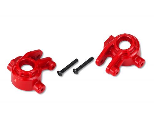 Traxxas TRX9037R Stuurblokken, extreem zwaar, rood (links & rechts)/3x20mm BCS (2) (voor gebruik met 9080 upgrade kit)