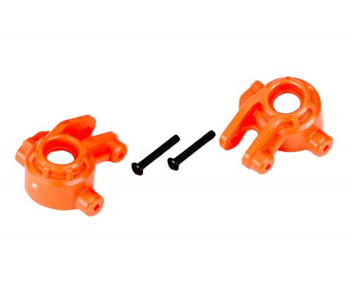 Traxxas TRX9037T Stuurblokken, extreem zwaar, oranje (links & rechts)/3x20mm BCS (2) (voor gebruik met 9080 upgrade kit)