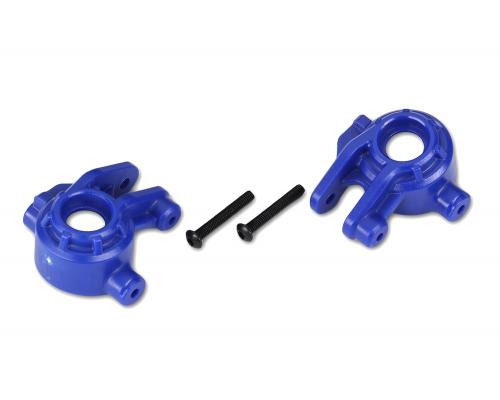 Traxxas TRX9037X Stuurblokken, extreem zwaar, blauw (links & rechts)/3x20mm BCS (2) (voor gebruik met 9080 upgrade kit)