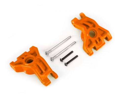 Traxxas TRX9050T Dragers, fusee, achter, extreem zwaar, oranje (links & rechts)/ 3x41mm scharnierpennen (2)/ 3x20mm BCS 