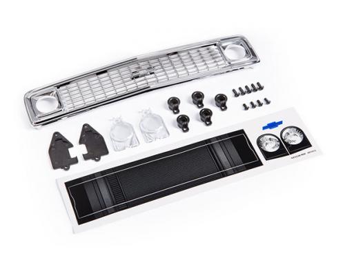 Traxxas TRX9120 Grille, Chevrolet Blazer (1972) / grillehouders (5) / koplamphuis (2) / lens (2) / 2.6x8 BCS (5) / 2.5x6