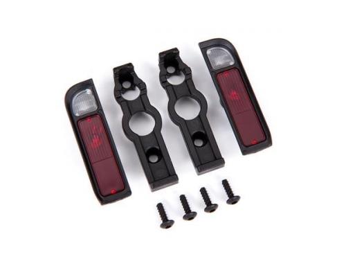 Traxxas TRX9122 Achterlichtbehuizing, zwart (2) / lens (2) / houders (links en rechts) / 2,6x8 BCS (zelftappend) (4)