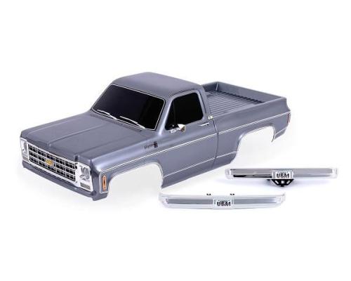 Traxxas TRX9212-SLVR BODY, CHEVROLET K10 TRUCK (1979), COMPLEET, ZILVER (GESCHILDERD, STICKERS AANGEBRACHT)