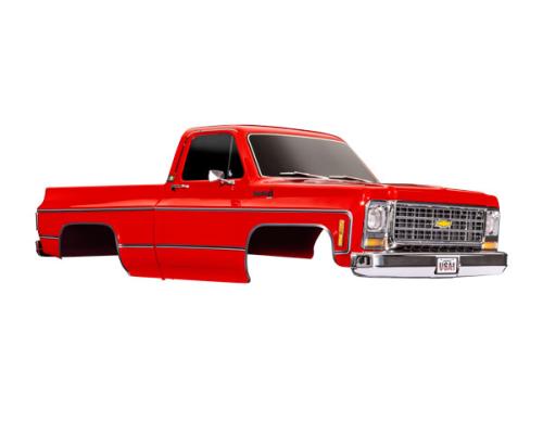 Traxxas TRX9212R Body, Chevrolet K10 Truck (1979), compleet, rood (gelakt, stickers aangebracht) (inclusief grille, zijs