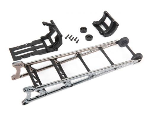 Traxxas TRX9460X Wheelie bar, zwart chroom (gemonteerd)/ wheelie bar mount